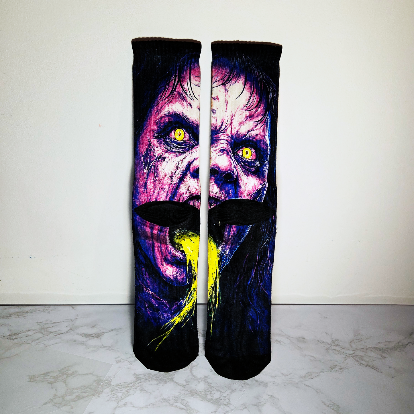 Possessed Girl Horror Socks - Handmade Gift