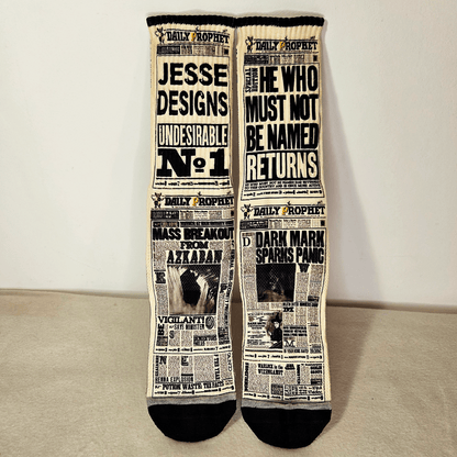 Daily Prophet Crew Socks - Handmade Gift