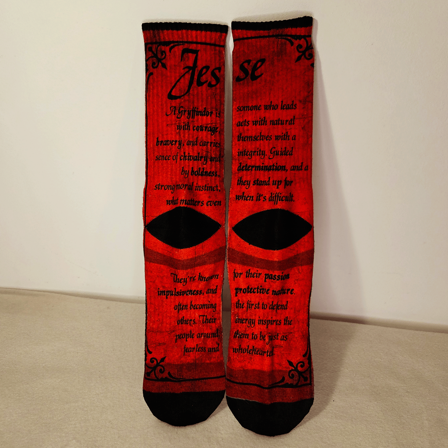 Gryffindor Crew Socks - Handmade Gift