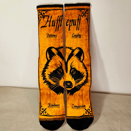 Hufflepuff Crew Socks - Handmade Gift