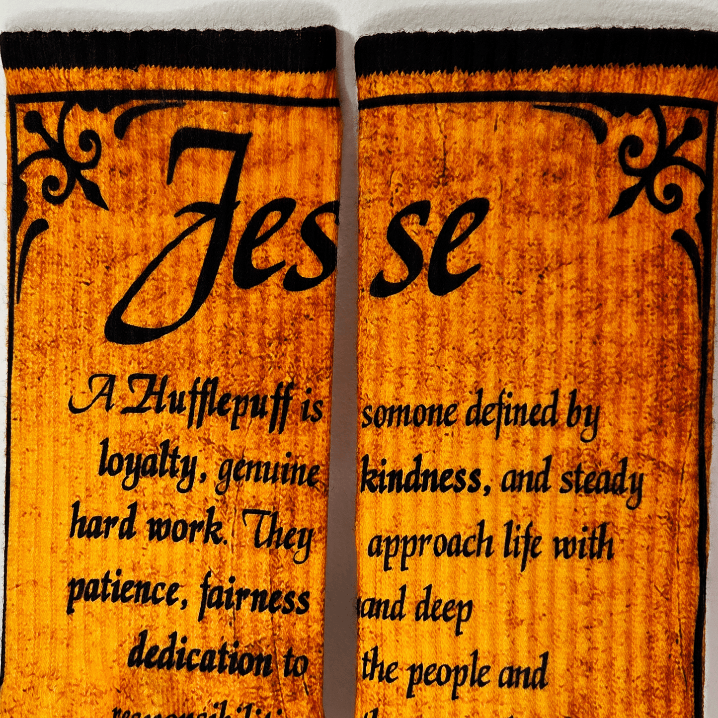 Hufflepuff Crew Socks - Handmade Gift