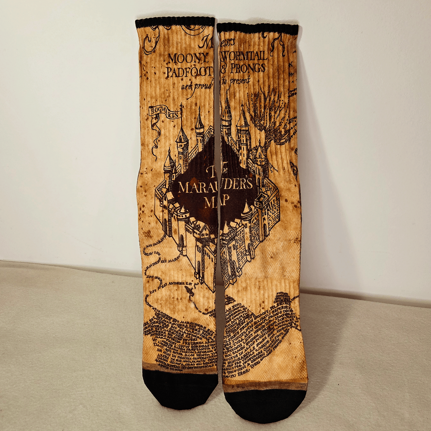 Marauder’s Map Crew Socks - Handmade Gift