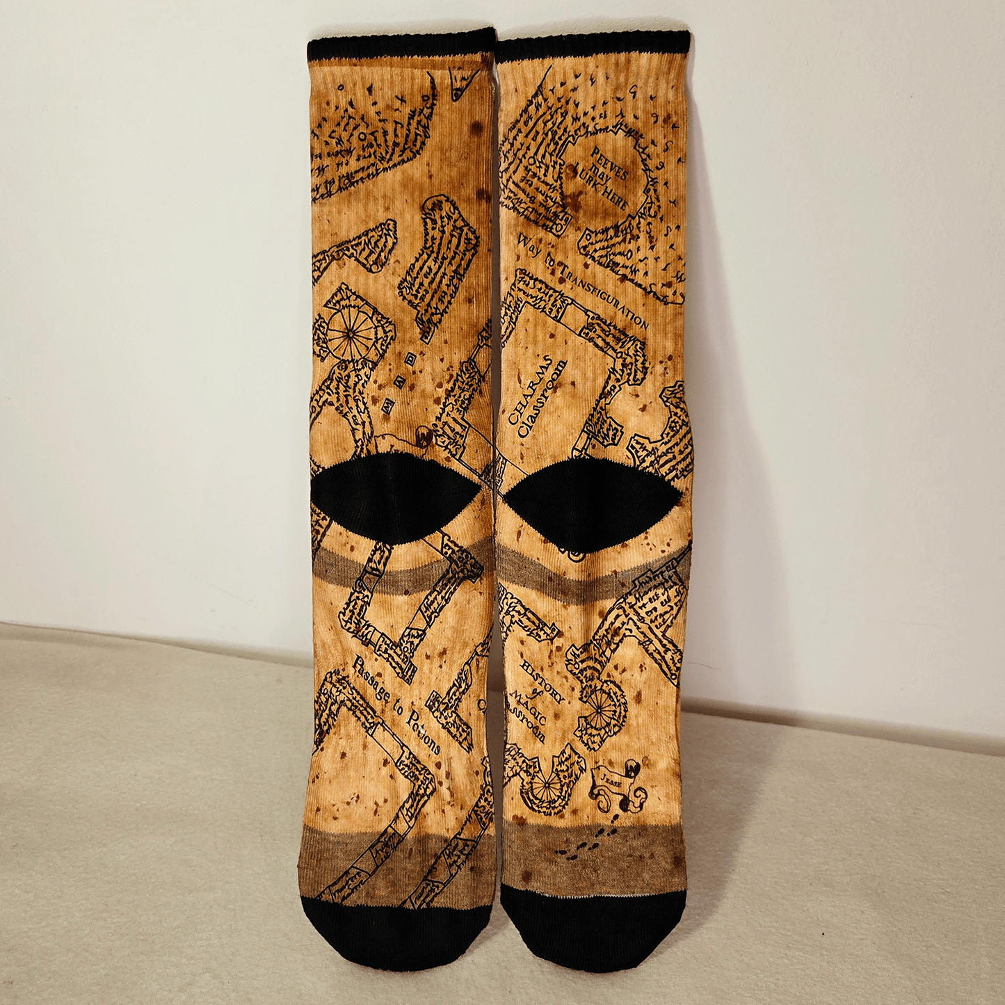 Marauder’s Map Crew Socks - Handmade Gift