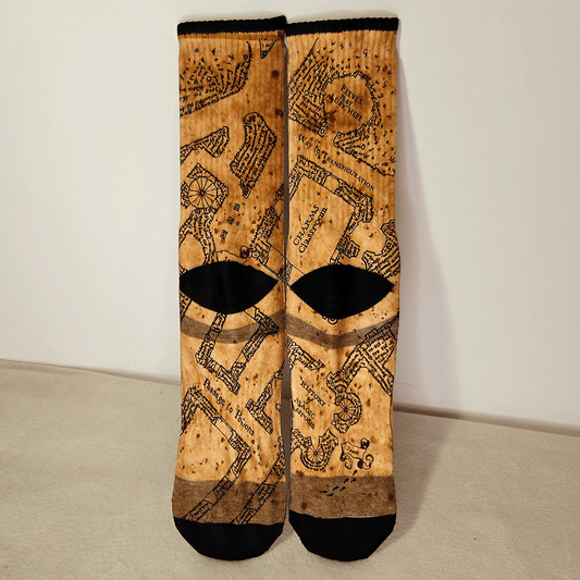 Marauder’s Map Crew Socks - Handmade Gift