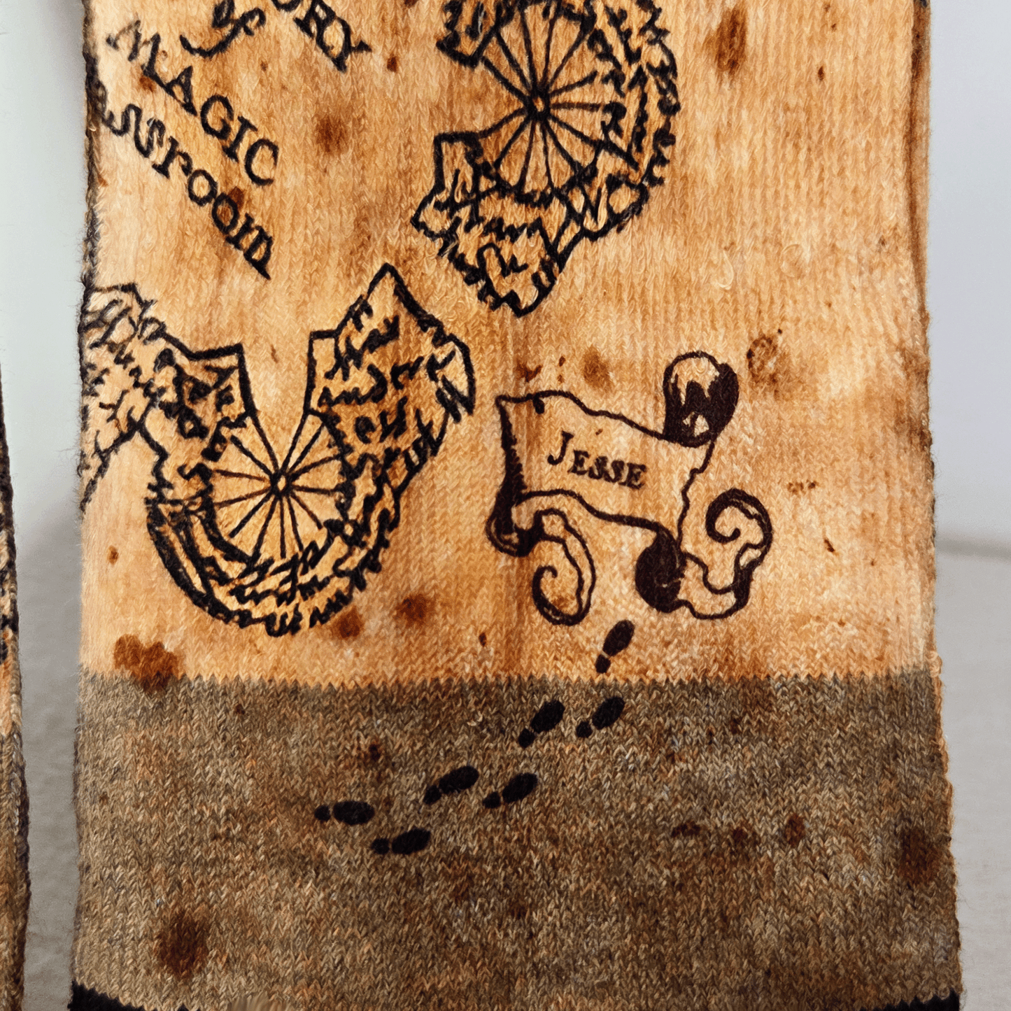 Marauder’s Map Crew Socks - Handmade Gift