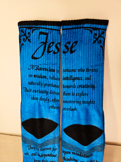 Ravenclaw Crew Socks - Handmade Gift