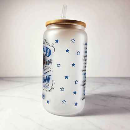 Ravenclaw Frosted Glass Tumbler with Bamboo Lid & Straw – 500ml (16oz)