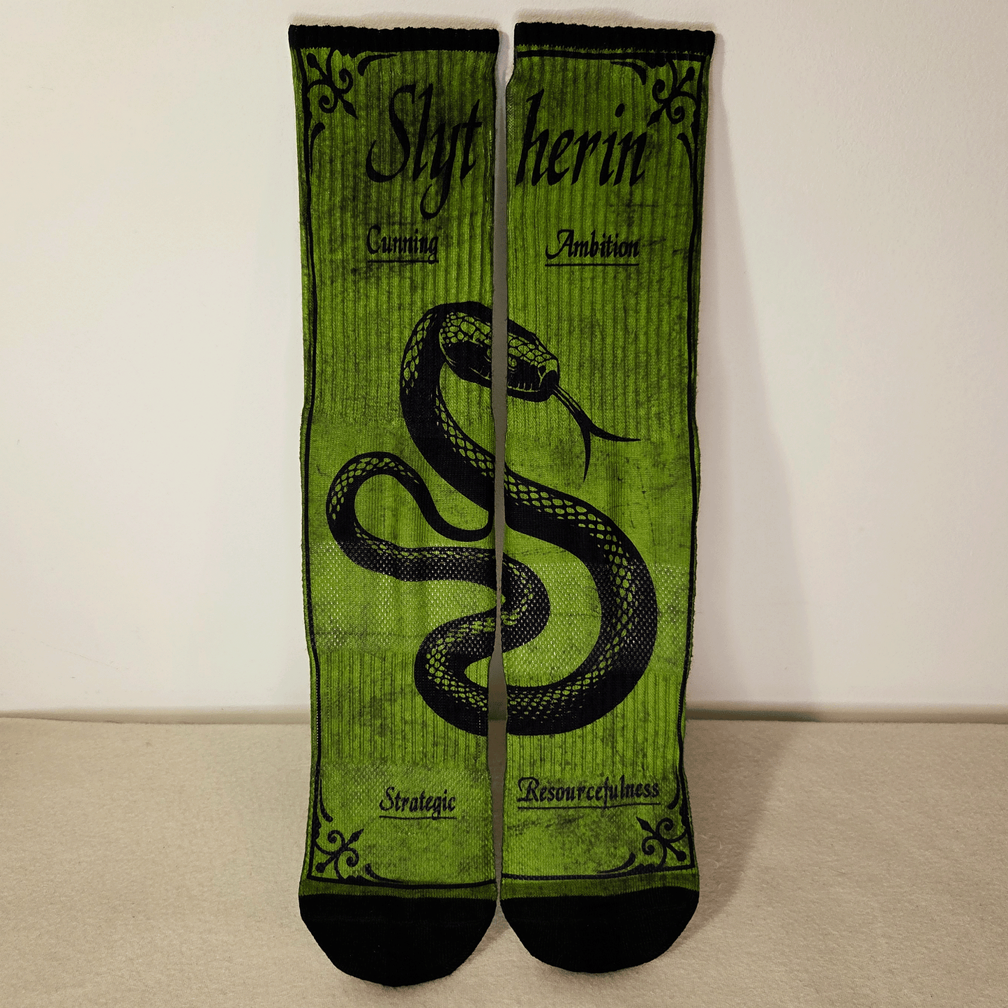Slytherin Crew Socks - Handmade Gift