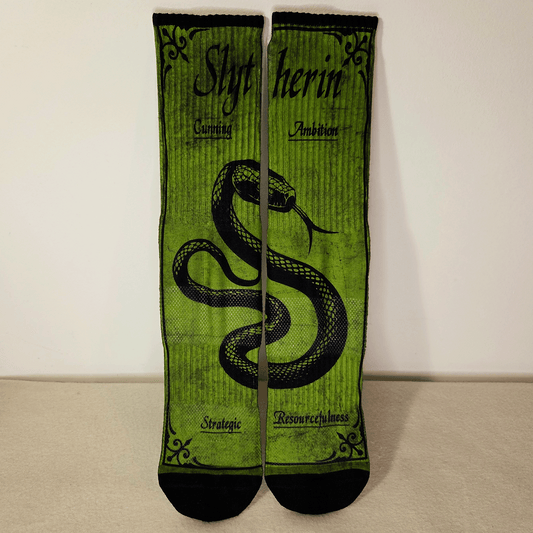 Slytherin Crew Socks - Handmade Gift