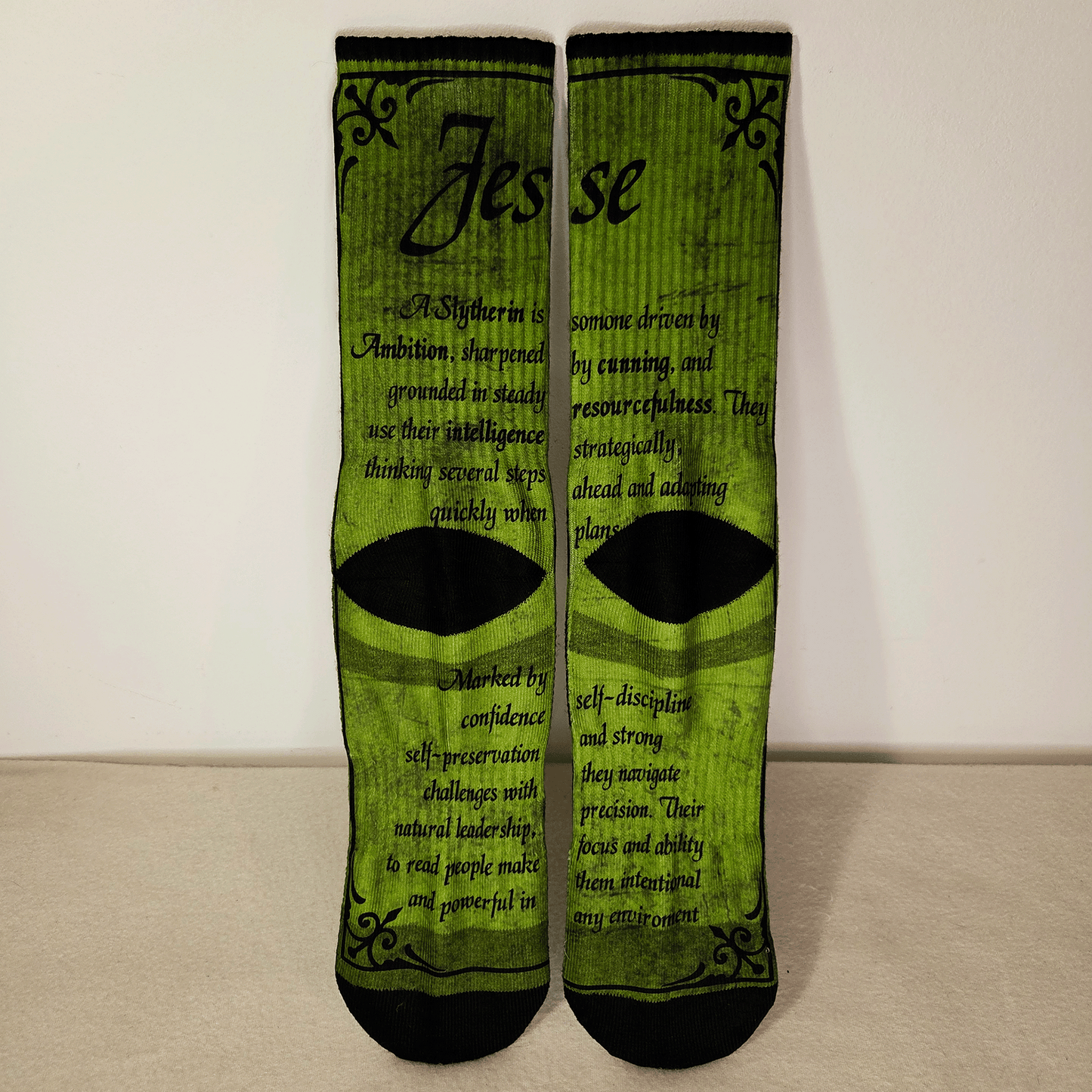 Slytherin Crew Socks - Handmade Gift