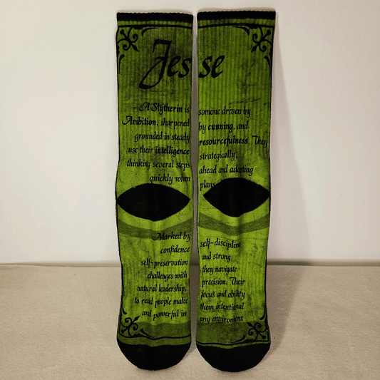 Slytherin Crew Socks - Handmade Gift