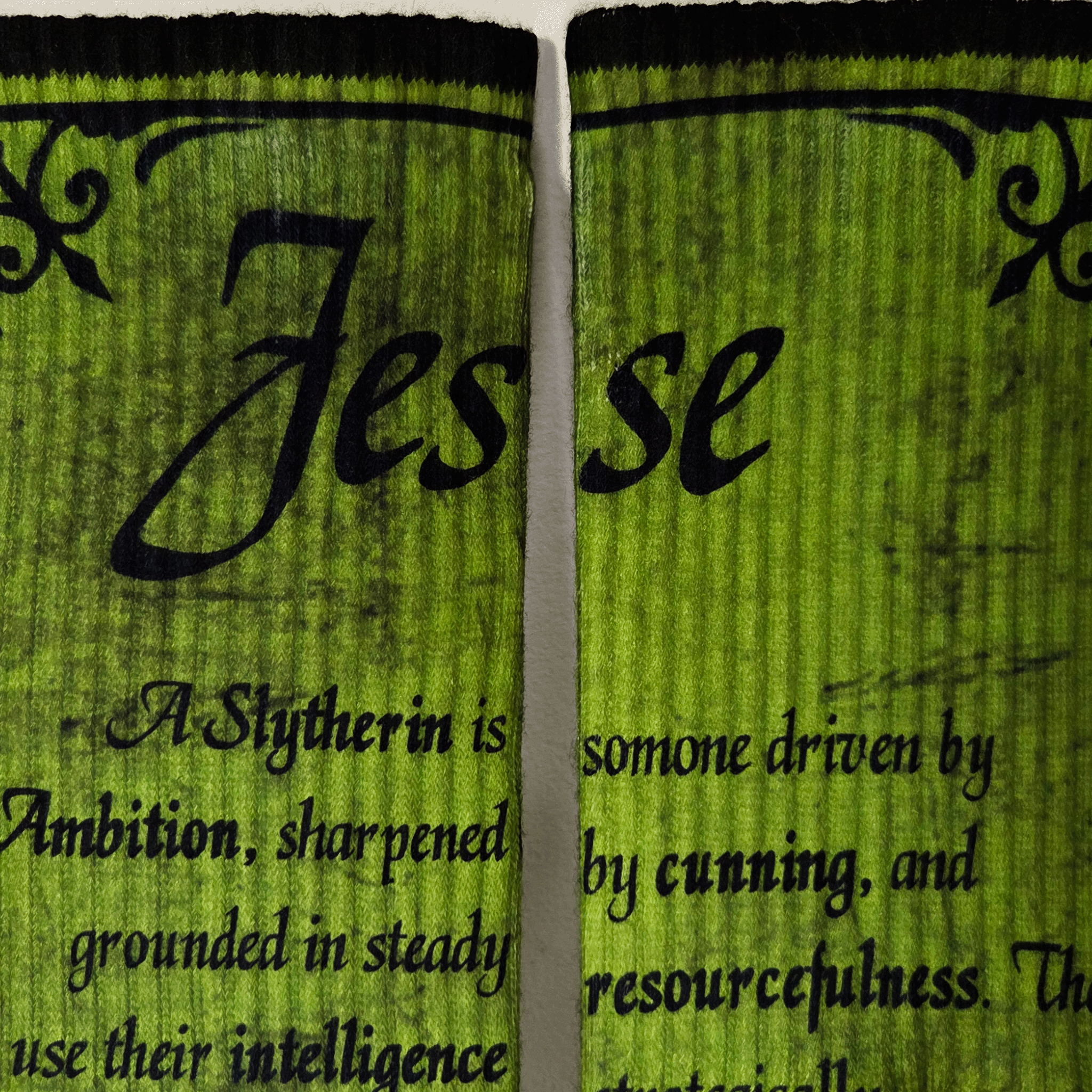 Slytherin Personalised Name Socks