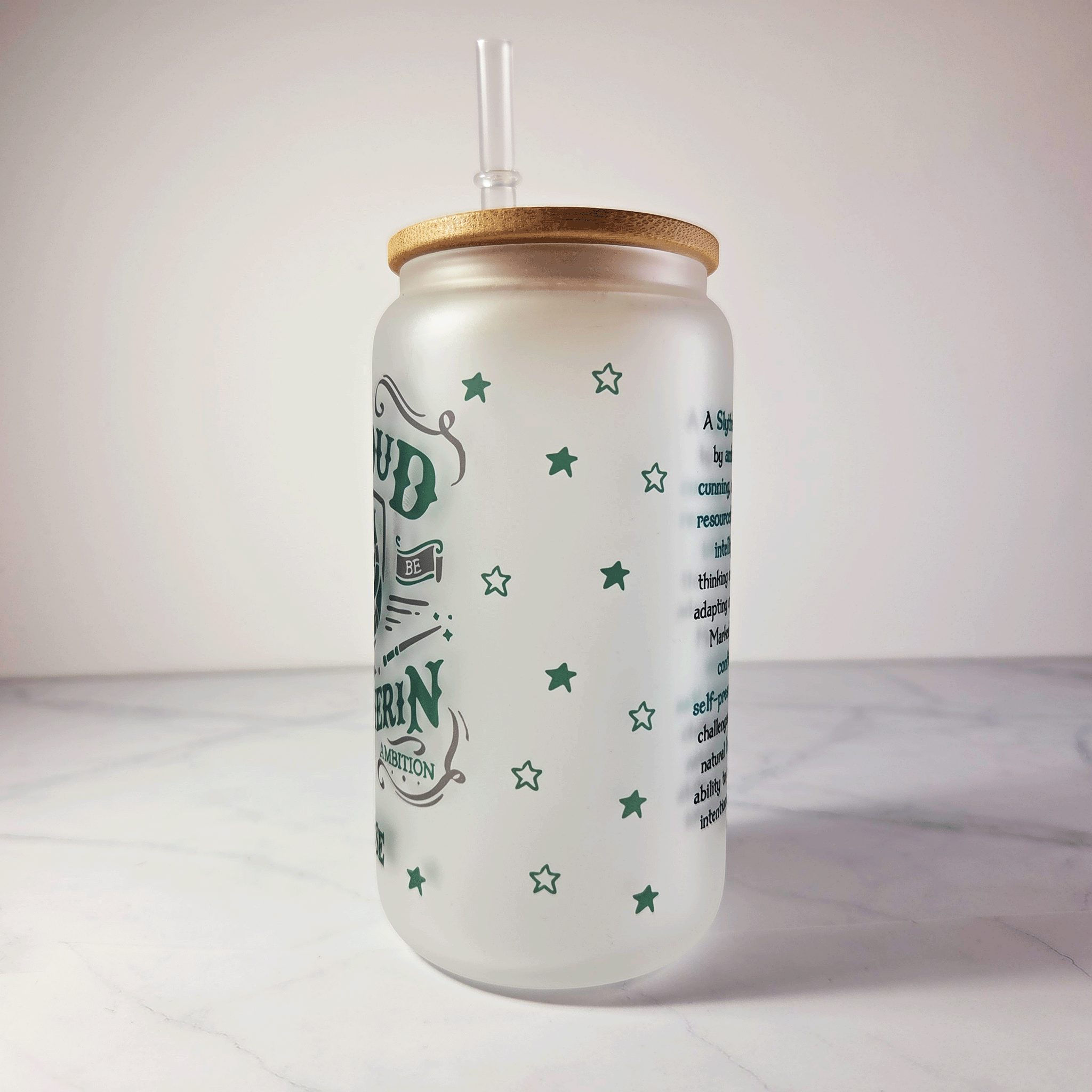 Slytherin Frosted Tumbler & Straw